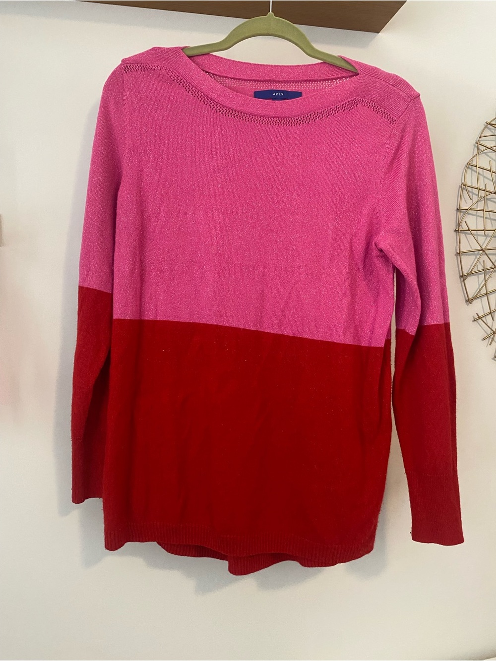 Apt. 9 Colorblock Sweater in Pink and Red